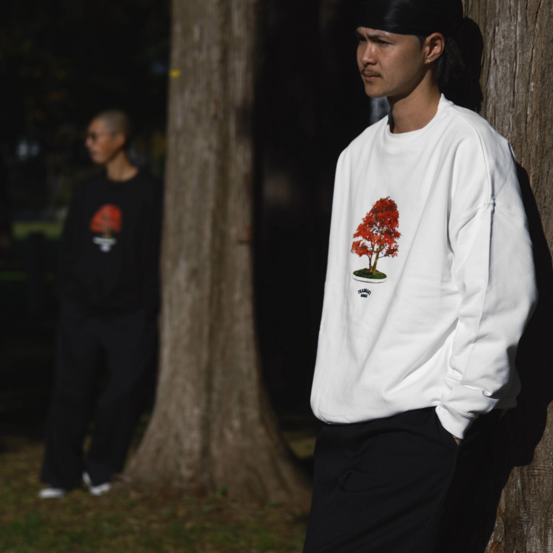 Autumn Leaves Sweat -WHITE-｜TRADMAN'S BONSAI ONLINE STORE